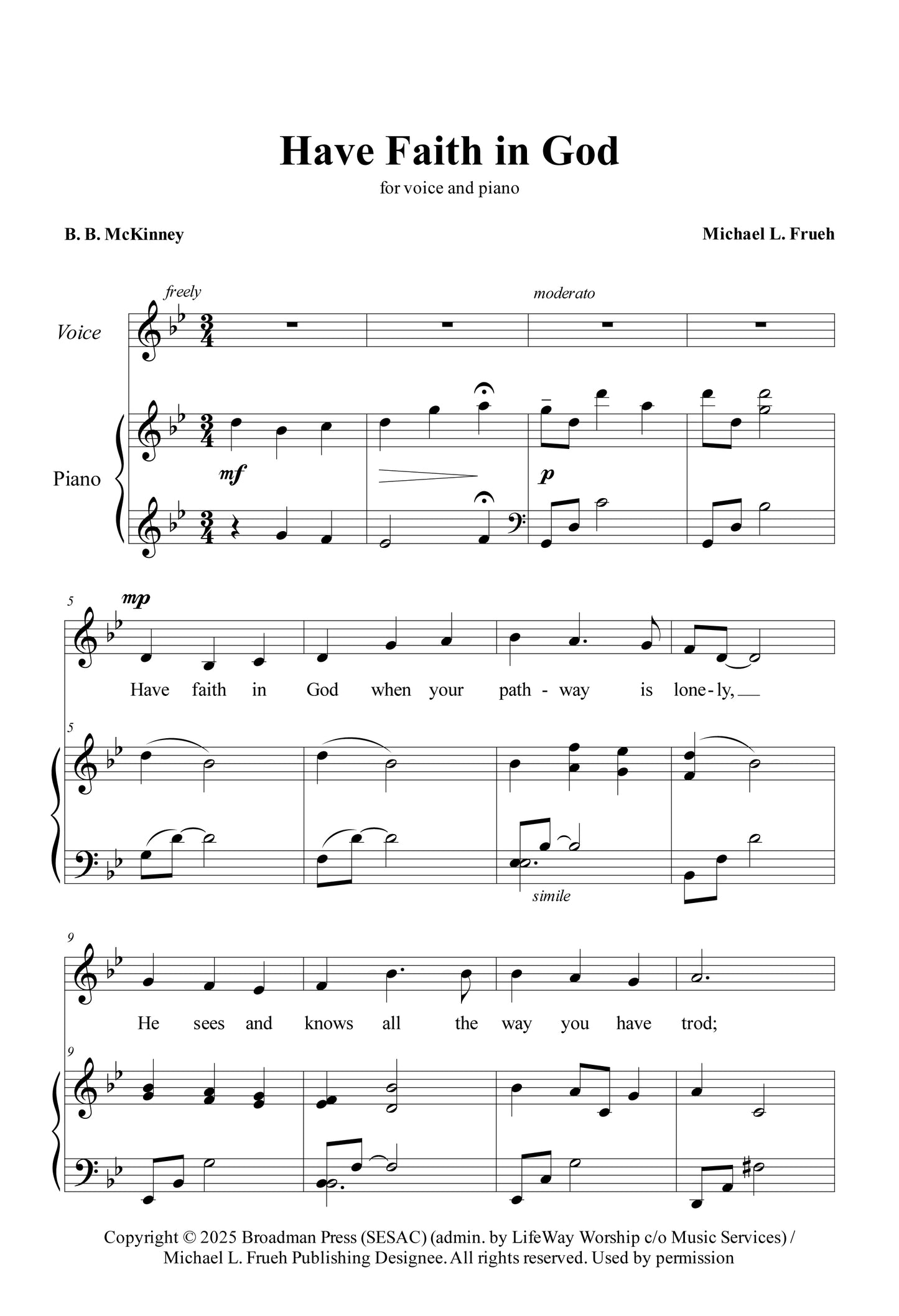 Have Faith in God - Vocal Solo