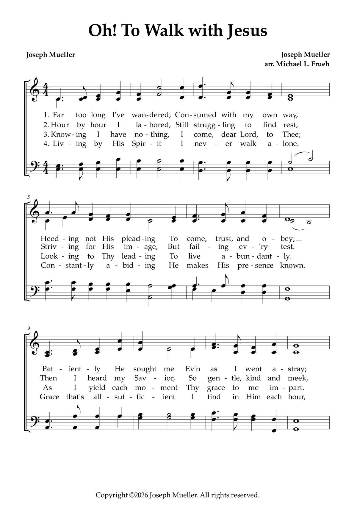 Oh! To Walk with Jesus - Hymn