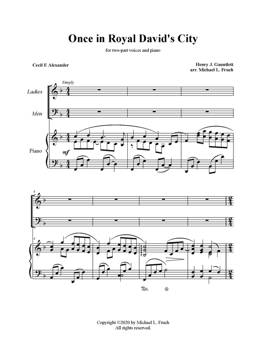 Once in Royal David's City - two-part choir