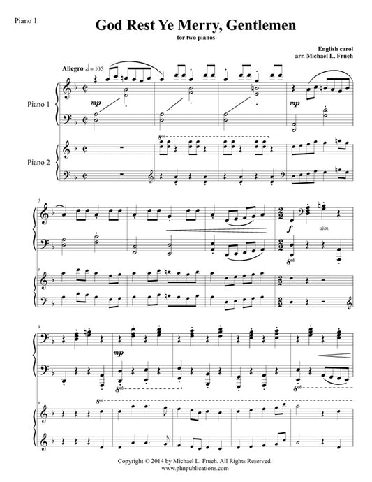 God Rest Ye Merry, Gentlemen - Piano duet